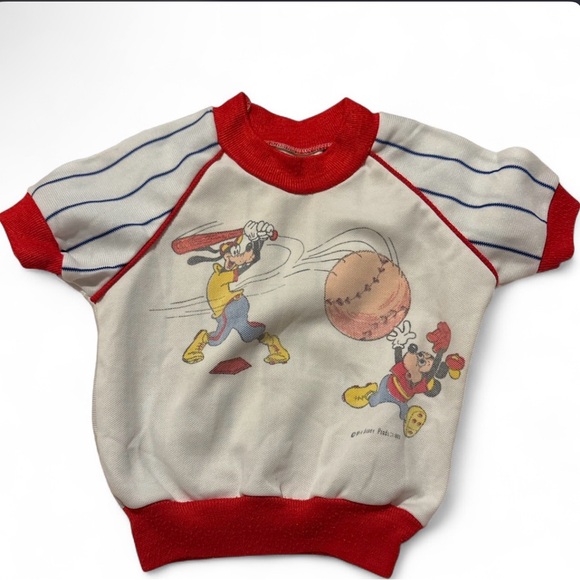 disneyland Other - 1960 Vintage Toddler Walt Disney Mickey & Goofy Baseball Top Jersey 18M Tee